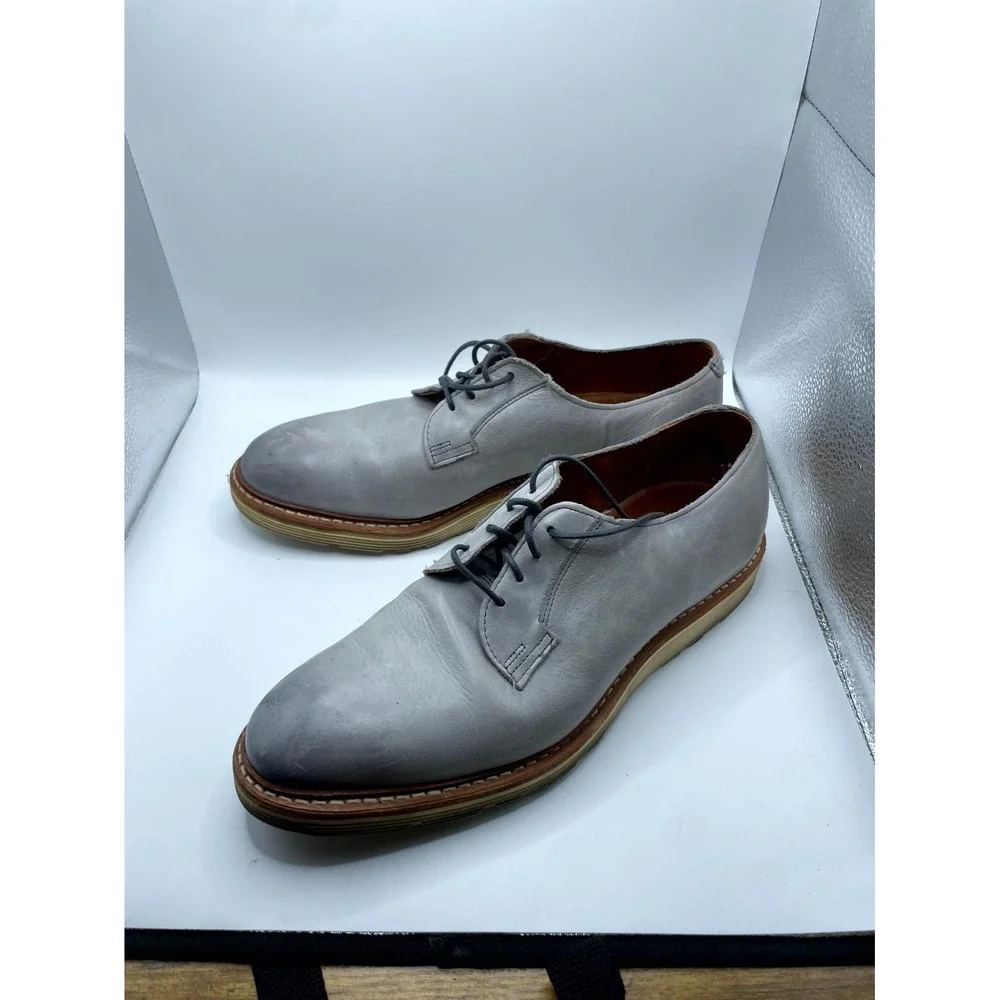 Allen Edmonds Cove Drive Mens US 8.5 D Derby Gray Leather Plain Toe Dress Shoes